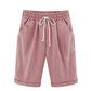 Elastische taille shorts in effen kleur voor grote maten