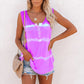 Zomerse tie-dye gestreepte mouwloze tanktop