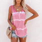 Zomerse tie-dye gestreepte mouwloze tanktop