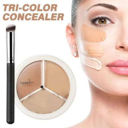 Tri-Coloured Concealer Palette Om Acne Littekens En Donkere Kringen Te Bedekken