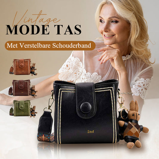 Vintage Mode Tas met Verstelbare Brede Schouderband