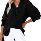 Damebluse med lange ermer og knapper i casualstil