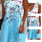 🌞Summer Essentials👗Kvinners blomster ermeløs sommerkjole