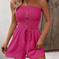 LAST DAY SALE 50% OFF💃Kvinners Fake Button Ruffle Strapless Tie Front Wide Leg Cylinder Jumpsuit